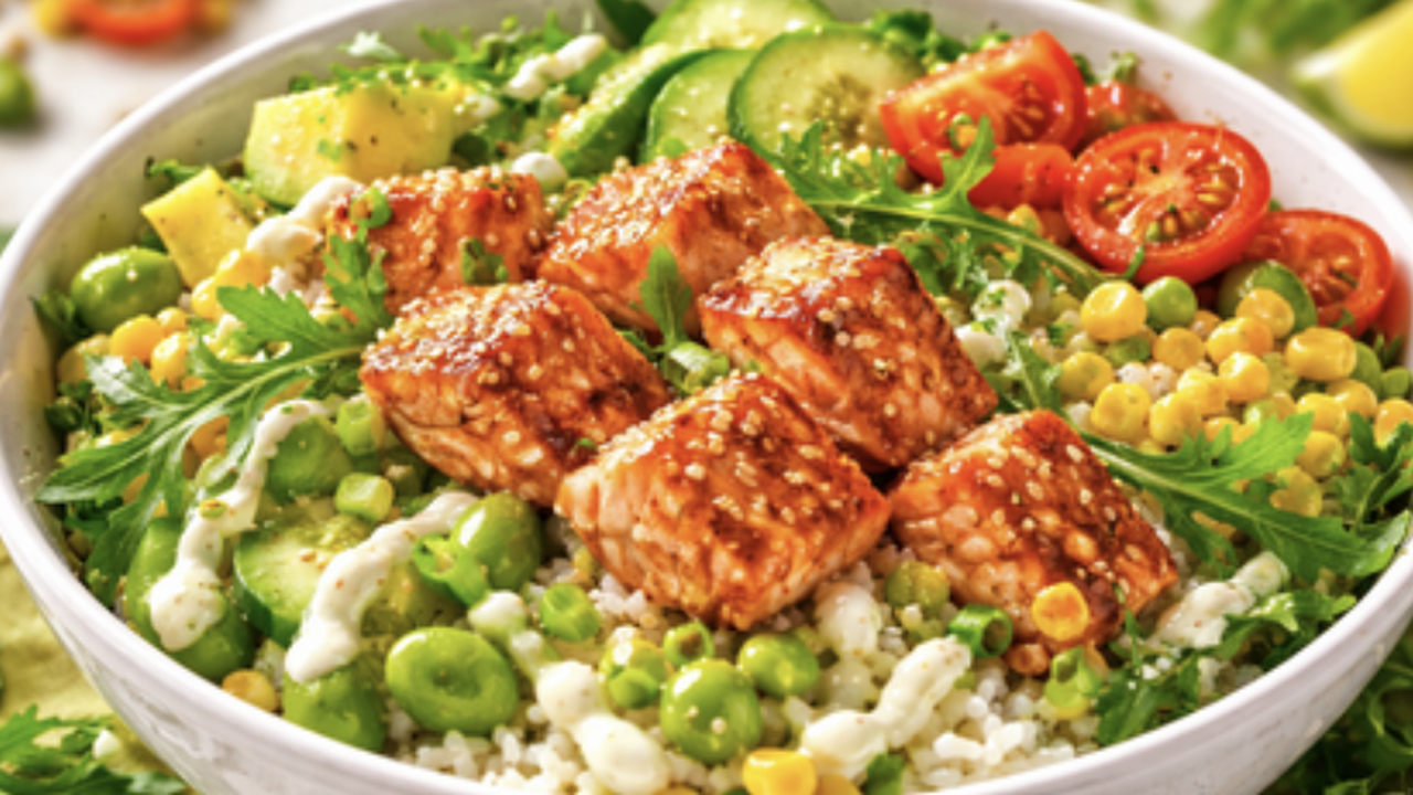 Салат с рыбой и рисом остаётся популярным вариа...