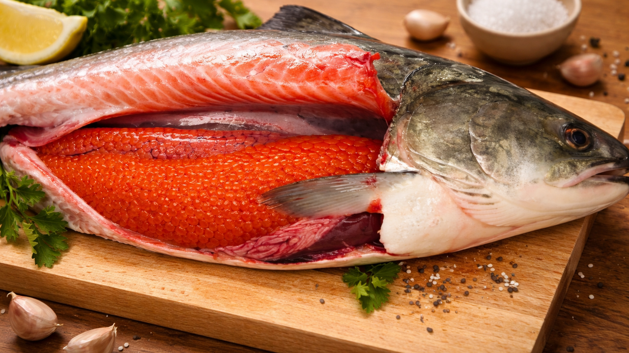 Покупка горбуши с икрой считается удачной, одна...