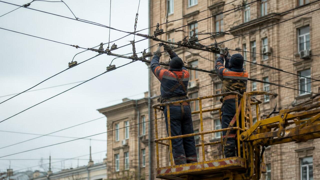 Из-за обрыва контактной сети в Новочебоксарске ...