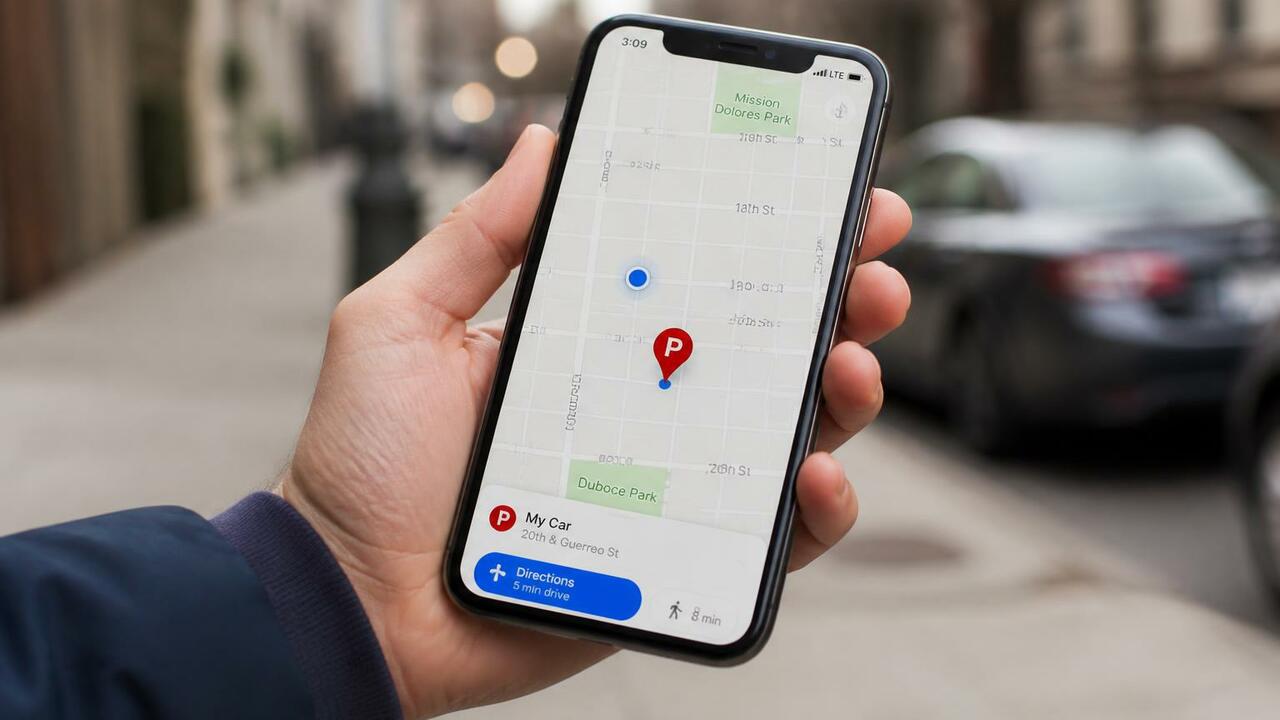 Google Maps позволяет сохранять место парковки ...