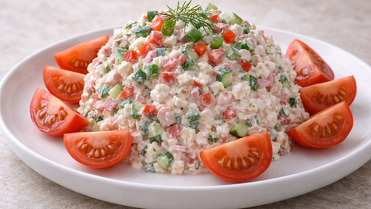 Простой салат из доступных ингредиентов можно п...